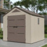 Abri de Jardin HDPE Sunlife 6,15m² avec Plancher - Crème/Marron | JOBU