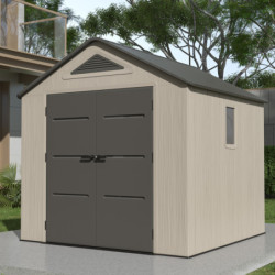 Abri de Jardin HDPE Sunlife 6,15m² avec Plancher - Crème/Gris | JOBU