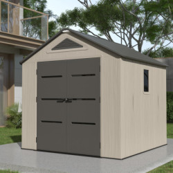 Abri de Jardin HDPE Sunlife 6,15m² avec Plancher - Crème/Gris | JOBU
