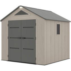 Abri de Jardin HDPE Sunlife 6,15m² avec Plancher - Crème/Gris | JOBU