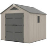 Abri de Jardin HDPE Sunlife 6,15m² avec Plancher - Crème/Gris | JOBU