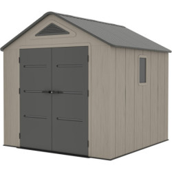 Abri de Jardin HDPE Sunlife 6,15m² avec Plancher - Crème/Gris | JOBU