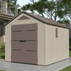 Abri de Jardin HDPE Sunlife 7,8m² Beige/Marron avec Plancher - JOBU