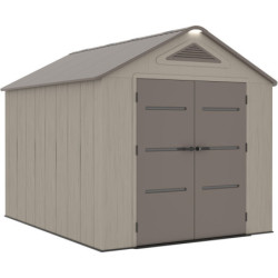 Abri de Jardin HDPE Sunlife 7,8m² Beige/Marron avec Plancher - JOBU