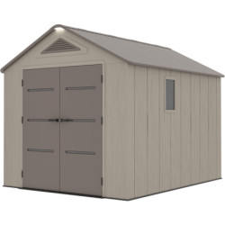 Abri de Jardin HDPE Sunlife 7,8m² Beige/Marron avec Plancher - JOBU