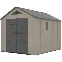 Abri de Jardin HDPE Sunlife 7,8m² avec Plancher - Crème/Gris | JOBU