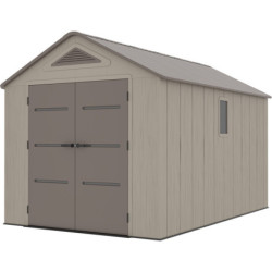 Abri de jardin HDPE 9,5m² Sunlife - Crème/Marron avec Plancher | JOBU