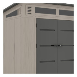 Abri de Jardin 6,5m² Sunlife HDPE + Plancher - Crème/Gris | JOBU