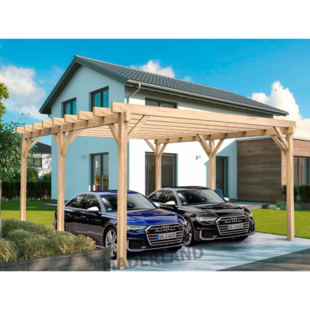 Carport double 1000x500cm - lamellé-collé - Nîmes - Maderland