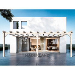 Pergola adossée 600x500cm - bois lamellé-collé - Sevilla - Maderland