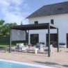 Pergola bioclimatique aluminium et lames anthracite 3x4m Ombrea