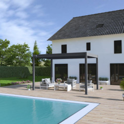 Pergola bioclimatique aluminium et lames anthracite 3x4m Ombrea