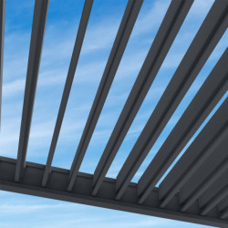 Pergola bioclimatique aluminium et lames anthracite 3x4m Ombrea