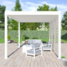 Pergola bioclimatique alu blanc et lames blanches 3x4m Ombrea