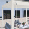 Pergola bioclimatique alu blanc et lames blanches 3x4m Ombrea