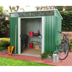 Abri de jardin Lübeck 86 - acier galvanisé vert - 4,05m² - Vitavia