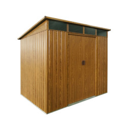Abri de jardin Lübeck 86 - acier galvanisé marron - 4,05m² - Vitavia