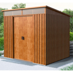 Abri de jardin Lübeck 86 - acier galvanisé marron - 4,05m² - Vitavia