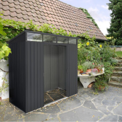 Abri de jardin Lübeck 86 - acier galvanisé gris  - 4,05m² - Vitavia