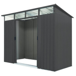 Abri de jardin Lübeck 86 - acier galvanisé gris  - 4,05m² - Vitavia