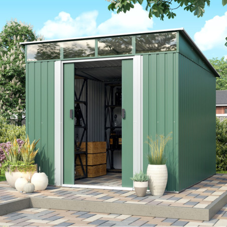 Abri de jardin Lübeck 89 - acier galvanisé vert - 5,98m² - Vitavia