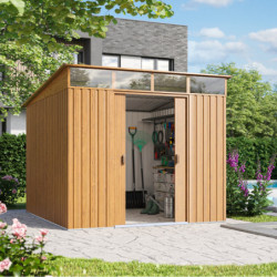 Abri de jardin Lübeck 89 - acier galvanisé marron - 5,98m² - Vitavia