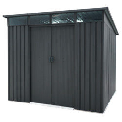 Abri de jardin Lübeck 89 - acier galvanisé gris - 5,98m² - Vitavia