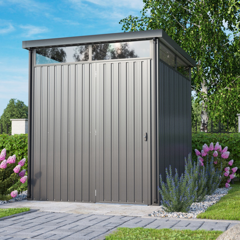 Abri de jardin Rheinfelden 78 - acier galvanisé gris  - 4,42m² - Vitavia