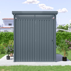 Abri de jardin Rheinfelden 78 - acier galvanisé gris  - 4,42m² - Vitavia