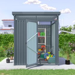 Abri de jardin Rheinfelden 78 - acier galvanisé gris  - 4,42m² - Vitavia