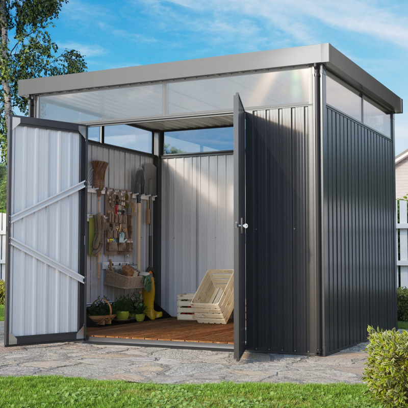 Abri de jardin Rheinfelden 108 - acier galvanisé gris  - Vitavia