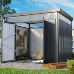 Abri de jardin Rheinfelden 108 - acier galvanisé gris  - Vitavia