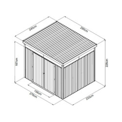 Abri de jardin Rheinfelden 108 - acier galvanisé gris  - Vitavia