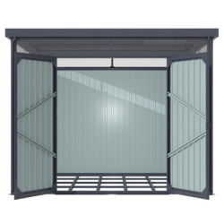 Abri de jardin Rheinfelden 108 - acier galvanisé gris  - Vitavia