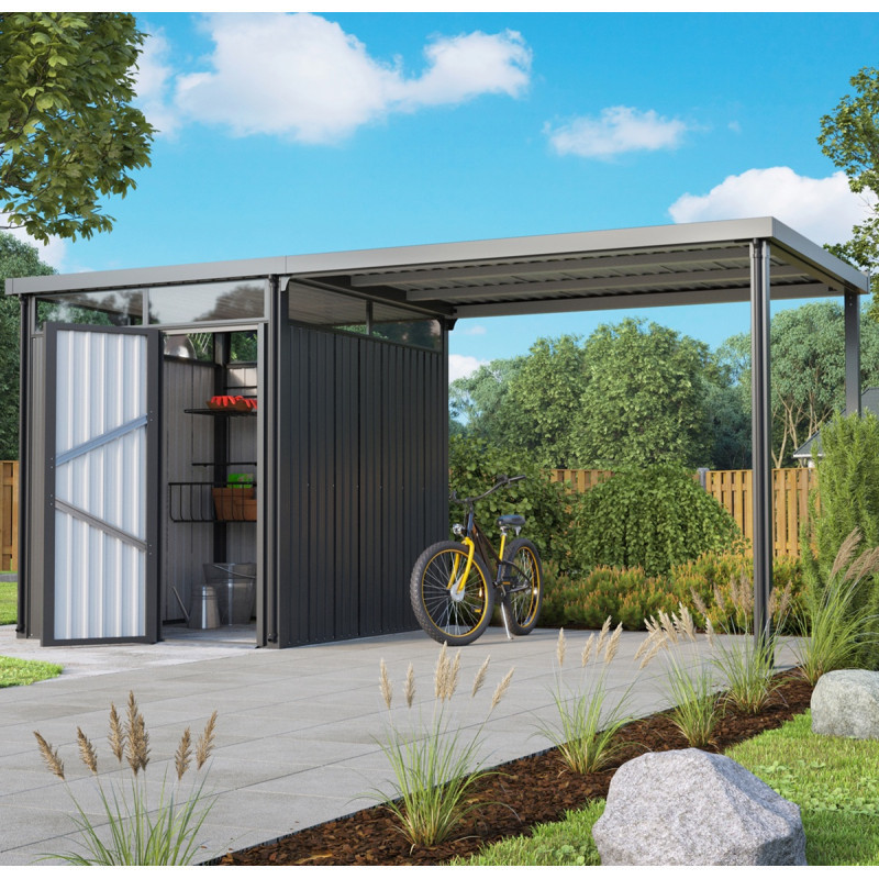 Abri de jardin Rheinfelden 78 avec appentis de 6,63m² - Vitavia