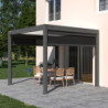 Pergola autoportante en alu gris avec lames blanches 3x3m Ombrea