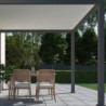 Pergola autoportante en alu gris avec lames blanches 3x3m Ombrea