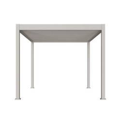 Pergola autoportante en alu beige sable et lames orientable 3x4m Ombrea