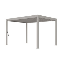 Pergola autoportante en alu beige sable et lames orientable 3x4m Ombrea