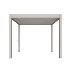 Pergola autoportante en alu beige sable et lames orientable 3x4m Ombrea