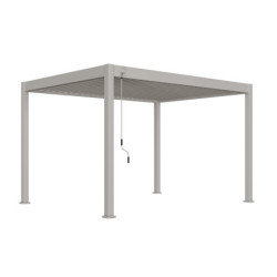 Pergola autoportante en alu beige sable et lames orientable 3x4m Ombrea