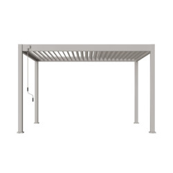Pergola autoportante en alu beige sable et lames orientable 3x4m Ombrea