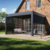 Pergola adossée en alu anthracite avec lames orientable 4x4m Ombrea