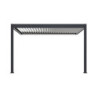 Pergola adossée motorisée en alu gris/blanc avec lames 3x4m Ombrea