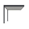 Pergola adossée motorisée en alu gris/blanc avec lames 3x4m Ombrea