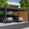 Carport 6x5m en aluminium gris et toit en acier - Ombrea