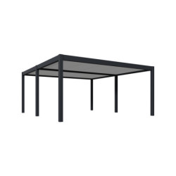 Carport 6x5m en aluminium gris et toit en acier - Ombrea