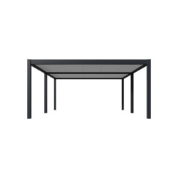 Carport 6x5m en aluminium gris et toit en acier - Ombrea