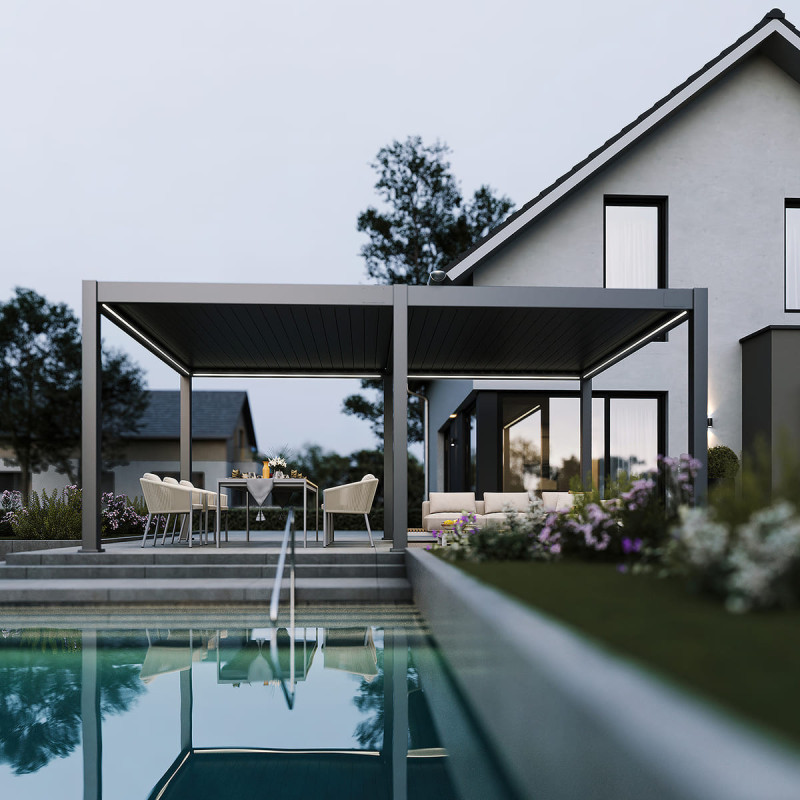 Kit éclairage LED + télécommande pour pergola autoportée 4x6mm Ombrea