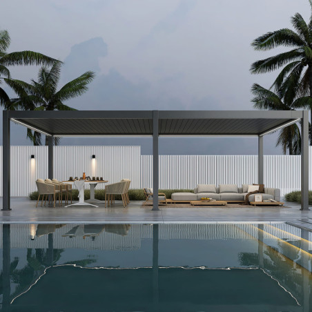 Kit éclairage LED + télécommande pour pergola autoportée 4x8m Ombrea